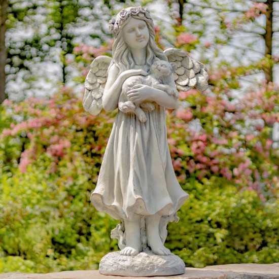 39" Hand-Painted Magnesium Angel Statue – Nicole