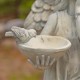 39" Hand-Painted Magnesium Angel Statue – Jazmin with Birdbath
