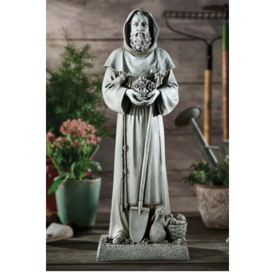 Saint Fiacre Garden Statue 24 Inch Tall