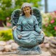 24"Cassiel" Angel Statue with Birdbath/Feeder