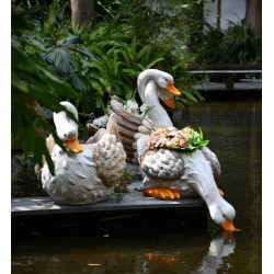 Extra Large Swan Flower Pot, Swan Statues, Animal Statue for Garden Ornament, Villa Courtyard Decor, Outdoor Decoration, Garden Ideas
