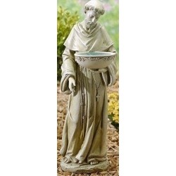 Saint Francis Solar Bird Bath Garden Statue