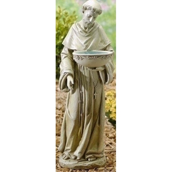 Saint Francis Solar Bird Bath Garden Statue