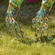 40" Vibrant Colorful Iron Peacock Statues