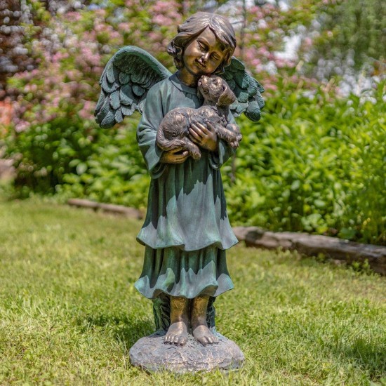 39" Hand-Painted Magnesium Angel Statue – Kaileigh