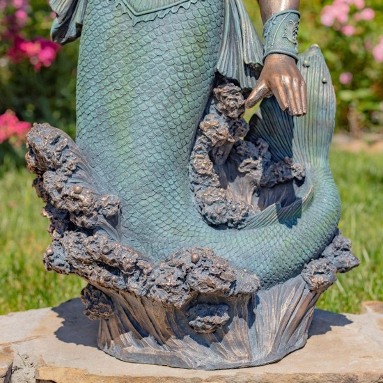 48" Hand-Painted Merman Statue – Scotty