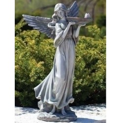 Angel With Birdbath And Butterfly Statue