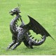 4.5 FT. TALL LARGE IRON DRAGON STATUE WITH CURLY TAIL