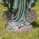 36" Hand-Painted Virgin Mary Statue – Antique Grey/Bronze