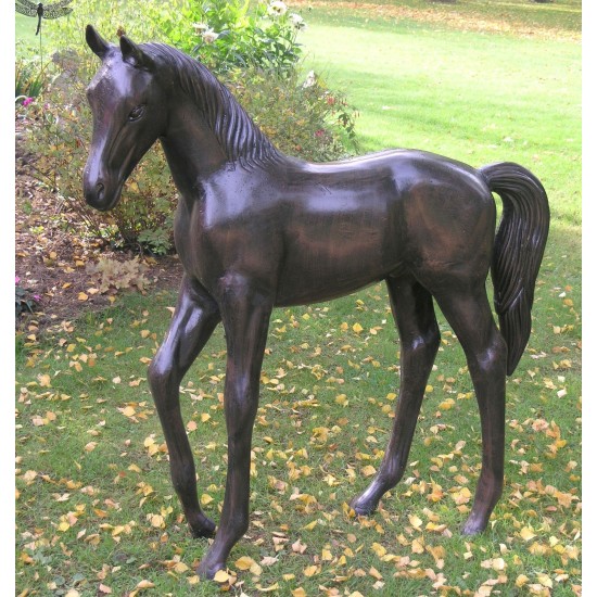 Standing Foal Bronze Metal Garden Statue