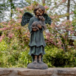 39" Hand-Painted Magnesium Angel Statue – Kaileigh