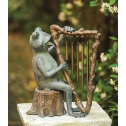 Singing Frog with Wind Chimes Harp