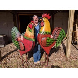 Set of 3 chicken Garden Statue