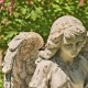 24” Cassiel Angel Statue with Birdbath/Feeder