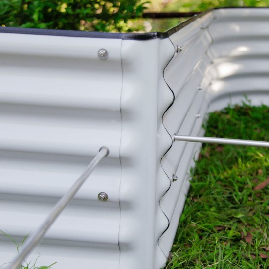 17" Tall L-Shaped Metal Raised Garden Beds