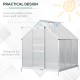 【Home & Garden】6' x 6' aluminum greenhouse polycarbonate walk-in garden greenhouse vents, sliding doors