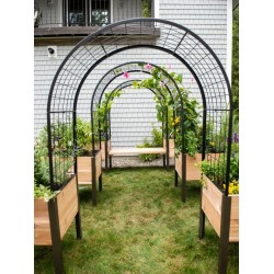 2' x 4' Arch Trellis with Planter Boxes
