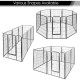 【Home&Garden】40" Dog Fence with Door, 16/8 Panels Dog Playpen for Outside Large Dogs, Portable Pet Playpen