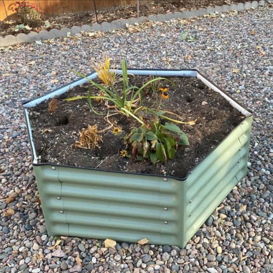 17"Tall 3.5'x4' Hexagon Metal Raised Garden Beds