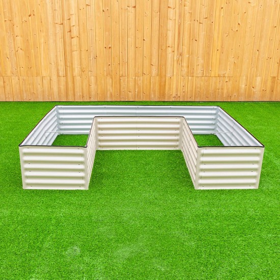 17'' Tall Rectangle Large U Shaped Raised Garden Bed