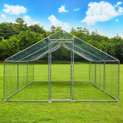 【Home&Garden】Extra Large Metal Chicken Coop Walkin Poultry Cage Rabbits Habitat Cage(19.6'Lx9.8'Wx6.5'H)