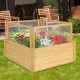Wooden Raised Garden Bed with 9 Grids and Critter Guard Fence