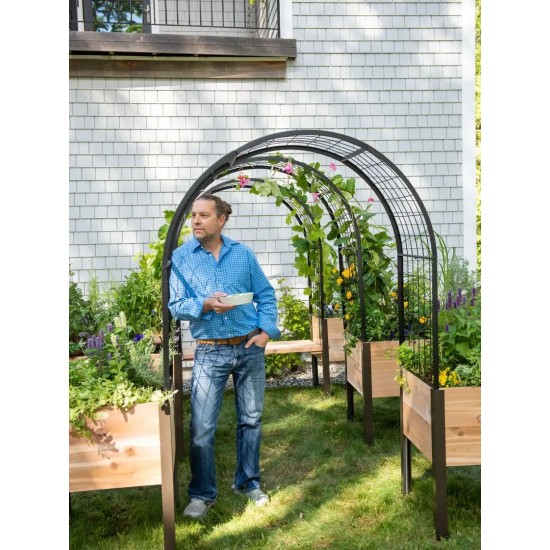 2' x 4' Arch Trellis with Planter Boxes