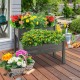 2-Level Wooden Raised Garden Bed Elevated Planter Box with Legs and Drain Holes