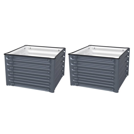 17" Tall Square Metal Raised Garden Beds - Twin Pack