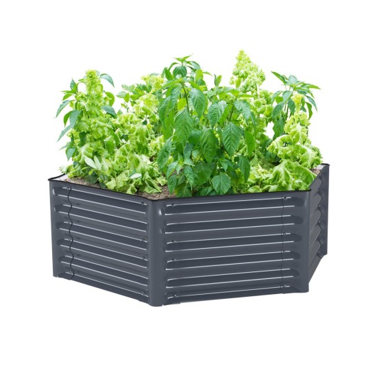 17"Tall 3.5'x4' Hexagon Metal Raised Garden Beds