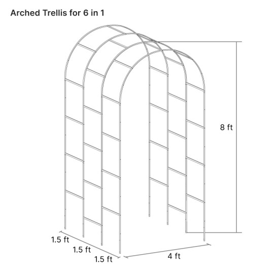 Arched Trellis (Zn-Al-Mg stainless steel) For 8ft.L/ For 6.5ft.L