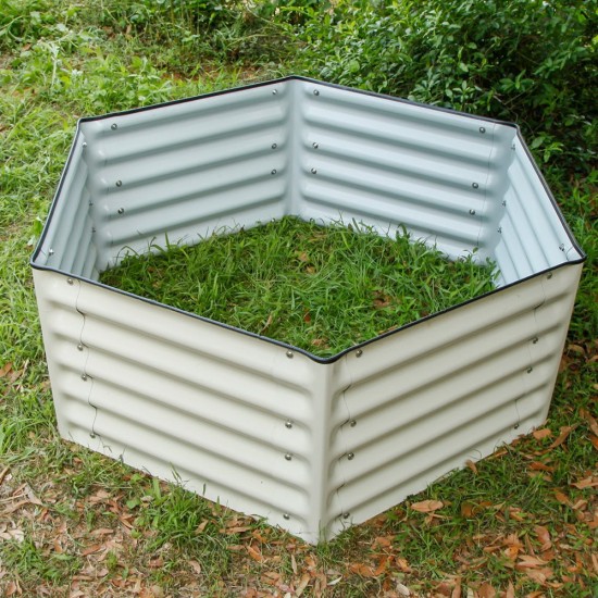 17"Tall 3.5'x4' Hexagon Metal Raised Garden Beds