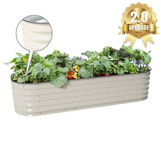 17'' Tall 6.5x2 Metal Raised Garden Beds (6 in 1)