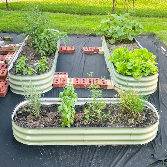 8'' Tall 5'x2' Metal Raised Garden Beds (4 in 1)