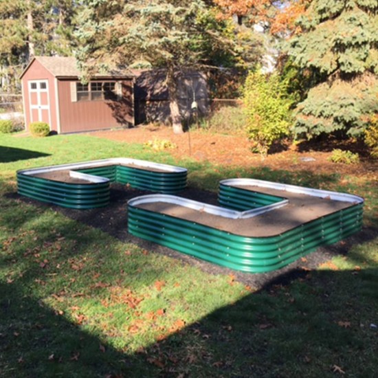 17" Tall U-Shaped Large Size Metal Raised Garden Beds