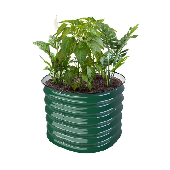 17'' Tall 24'' Round Metal Raised Garden Beds twin Pack