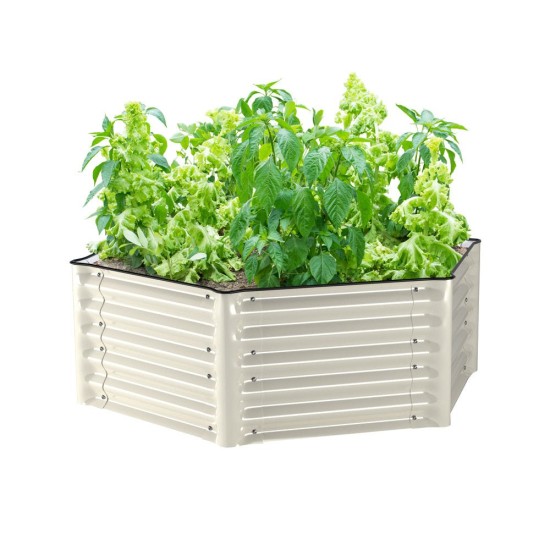 17"Tall 3.5'x4' Hexagon Metal Raised Garden Beds