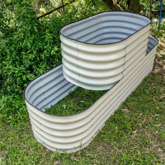 32'' Tall Double Terraced Metal Raised Garden Beds