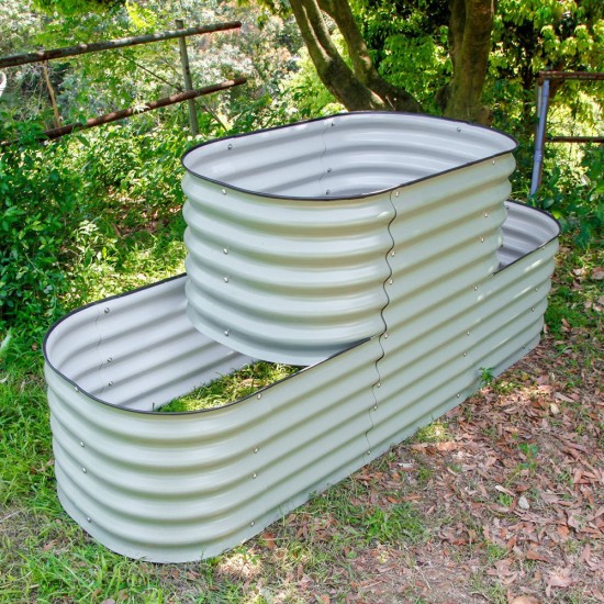 32'' Tall Double Terraced Metal Raised Garden Beds