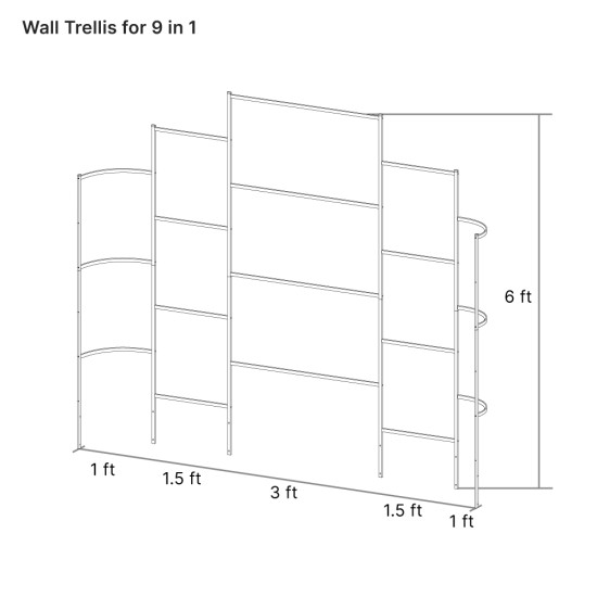 Wall Trellis (Zn-Al-Mg stainless steel) For 8 ft.L / 6.5 ft.L