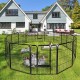 【Home&Garden】40" Dog Fence with Door, 16/8 Panels Dog Playpen for Outside Large Dogs, Portable Pet Playpen