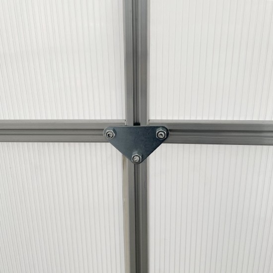 【Home & Garden】6' x 6' aluminum greenhouse polycarbonate walk-in garden greenhouse vents, sliding doors