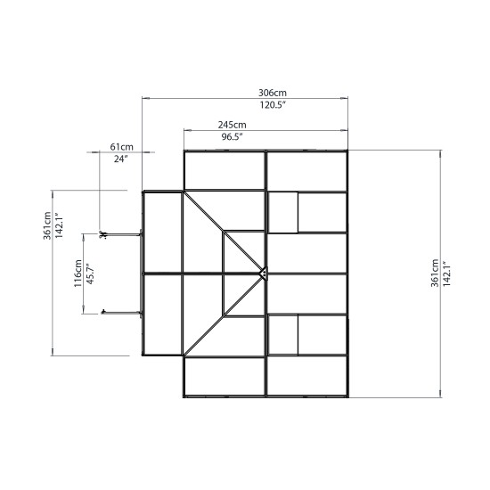 【Home&Garden】Four Season Chalet, 12 x 8 x 9, Charcoal Gray