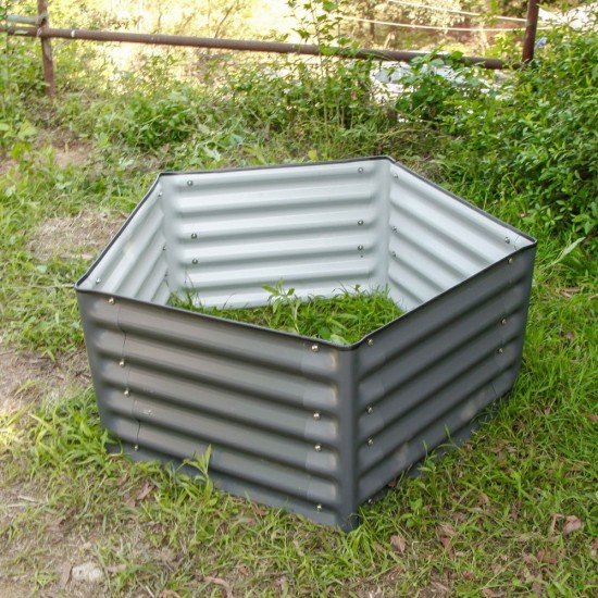 17"Tall 3.1'x3.2' Pentagon Metal Raised Garden Beds