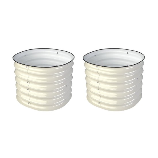 17'' Tall 24'' Round Metal Raised Garden Beds twin Pack