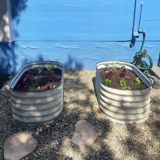 17"Tall 3.5'x2' Metal Raised Garden Beds (2 in 1)