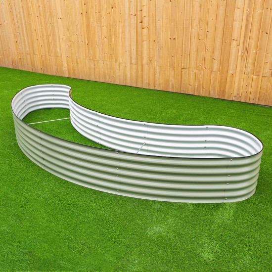 17'' Tall New Moon Shaped Raised Garden Bed
