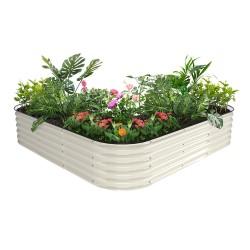 17" Tall L-Shaped Metal Raised Garden Beds