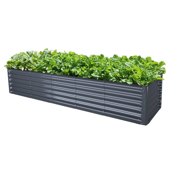 17"Tall 8x2 Rectangle Metal Raised Garden Beds (9 in 1)