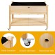 Wood Raised Garden Bed Elevated Planter Bed with Wheels Storage Shelf & Liner